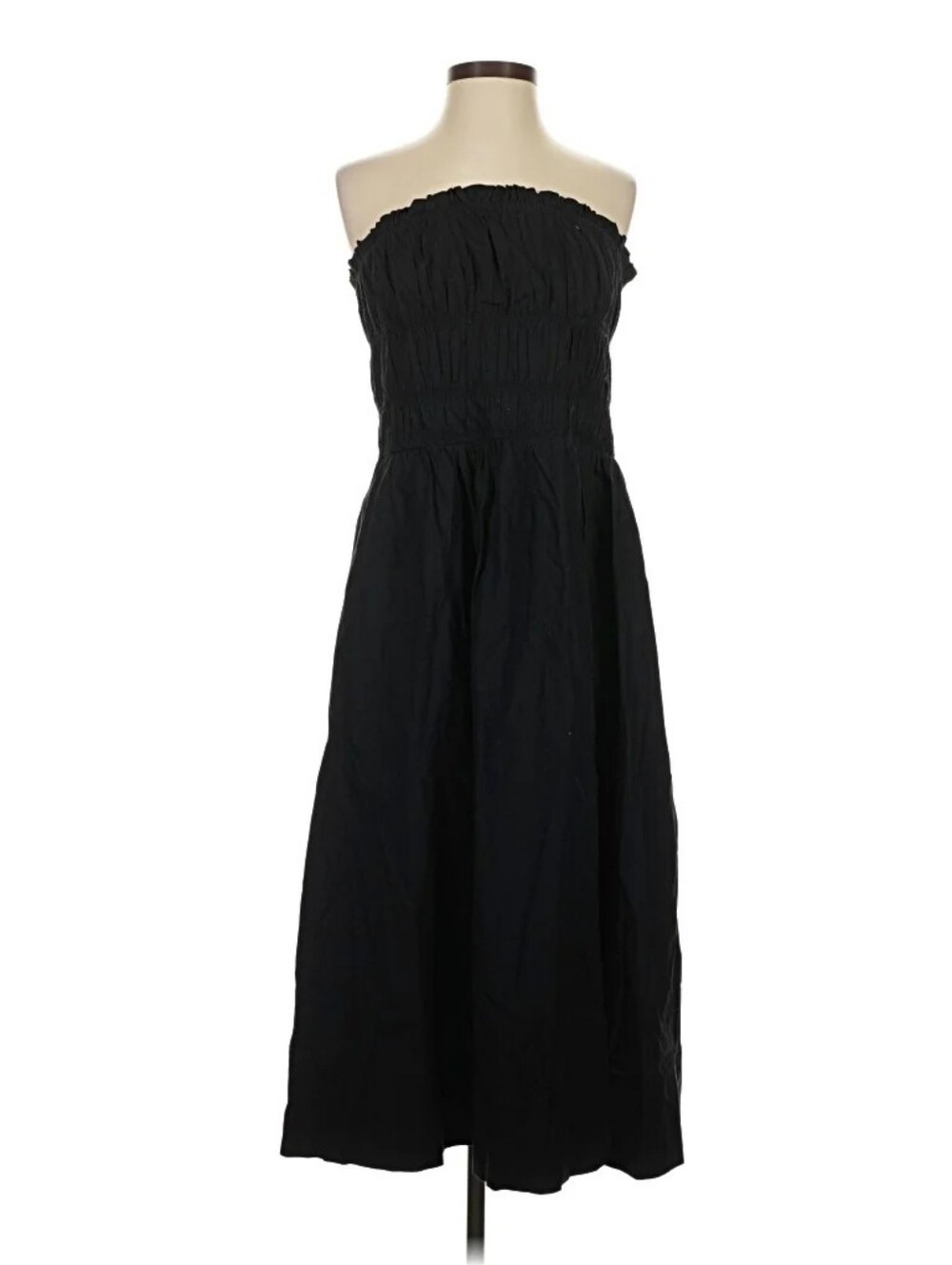Maeve by Anthropologie Strapless Smocked Black Maxi Dress